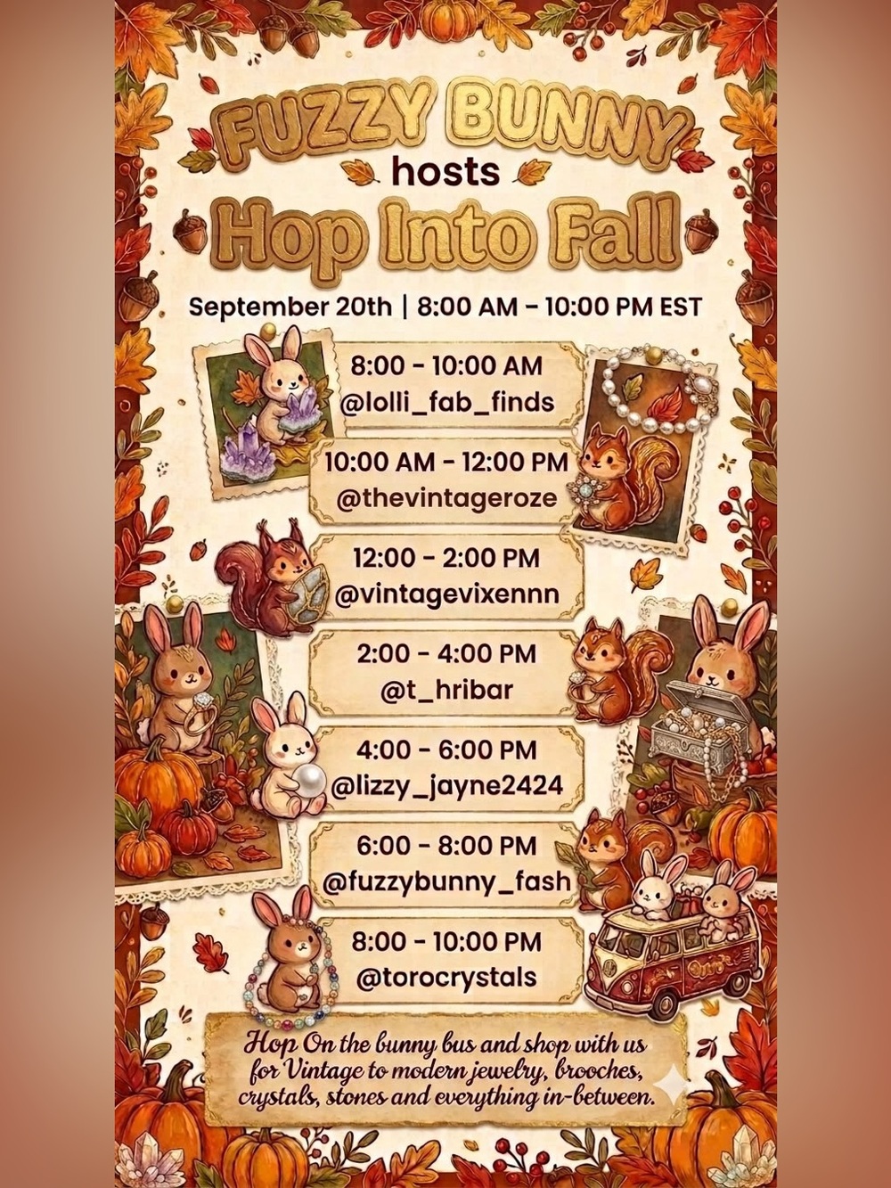 Hop Into Fall Jewelry Train 9/20